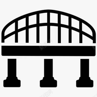 穿拱门桥基立交桥图标图标