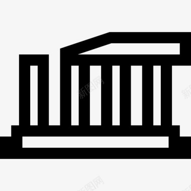 阿波罗神庙纪念碑17直线图标图标