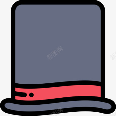 礼帽服装派对10线性颜色图标图标