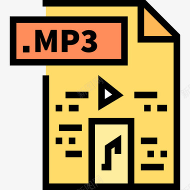 Mp3文件颜色线性颜色图标图标