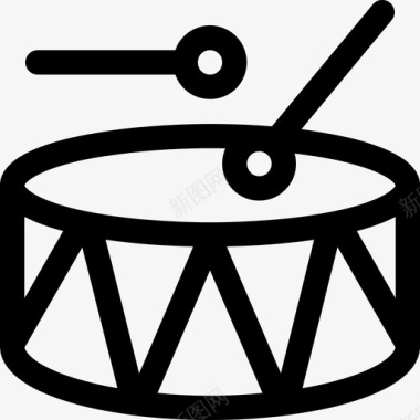 鼓巴西狂欢节6线性图标图标
