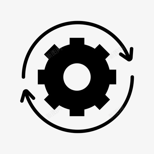 齿轮配置执行图标svg_新图网 https://ixintu.com 工具 执行 设置 配置 齿轮