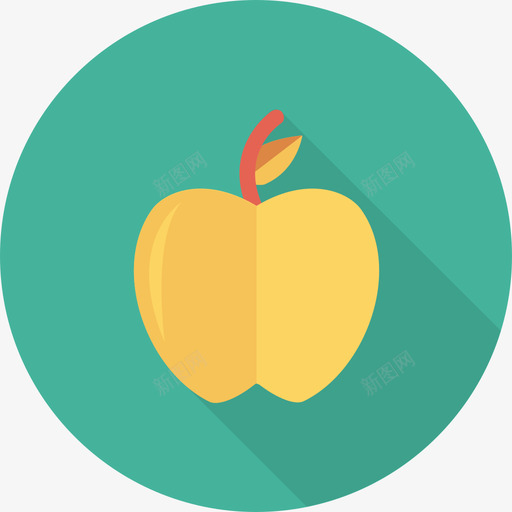 苹果食品和饮料22圆形图标svg_新图网 https://ixintu.com 圆形 苹果 食品和饮料22