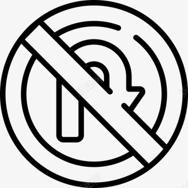 禁止转弯8号交通标志直线图标图标