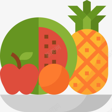 水果健康6扁平图标图标