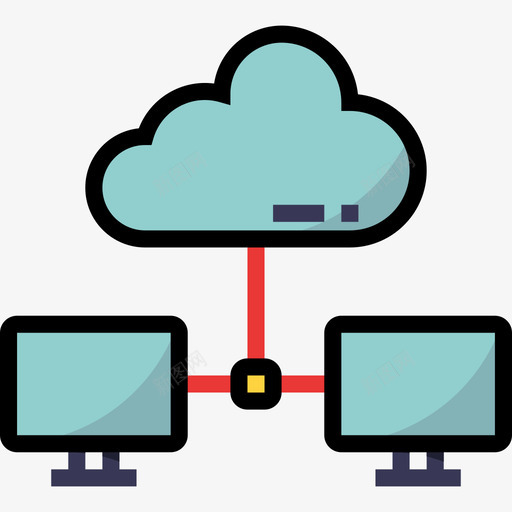 计算机连接3线性颜色图标svg_新图网 https://ixintu.com 线性颜色 计算机 连接3