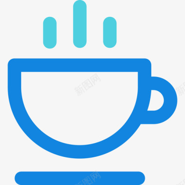 咖啡杯36号餐厅线性蓝色图标图标