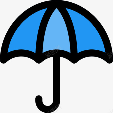 伞物体17线颜色图标图标