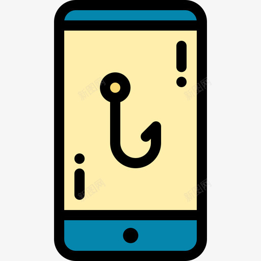 钓鱼网络犯罪5线性颜色图标svg_新图网 https://ixintu.com 线性颜色 网络犯罪5 钓鱼