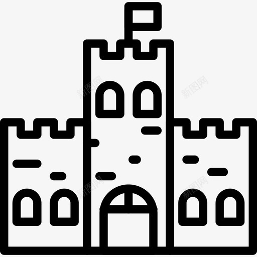 城堡旅行82直线图标svg_新图网 https://ixintu.com 城堡 旅行82 直线