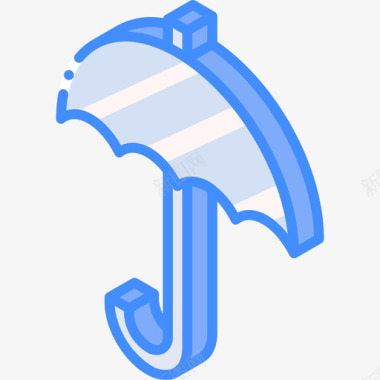 雨伞必需品16蓝色图标图标