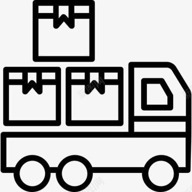运输卡车物流和交付轻型圆形图标图标