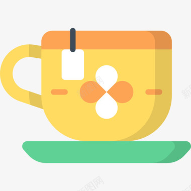 茶杯kawaii饮料2杯平的图标图标