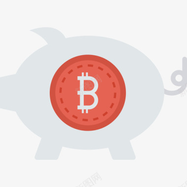 PiggyBank比特币区块链加密货币扁平图标图标