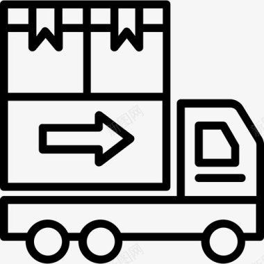 送货卡车物流和送货2浅圆形图标图标