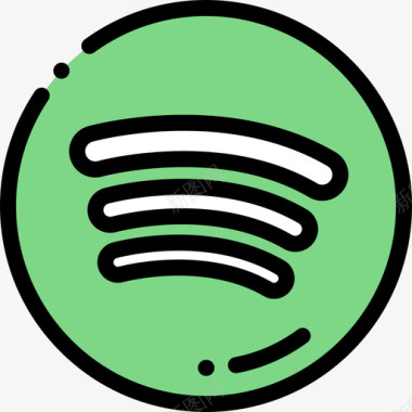Spotify社交媒体35线性颜色图标图标