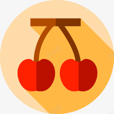 樱桃水果和蔬菜2扁平图标图标