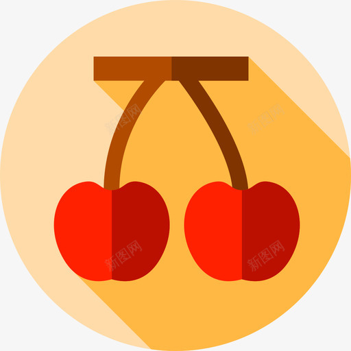 樱桃水果和蔬菜2扁平图标svg_新图网 https://ixintu.com 扁平 樱桃 水果和蔬菜2
