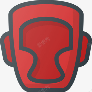 拳击面具运动56线性颜色图标图标