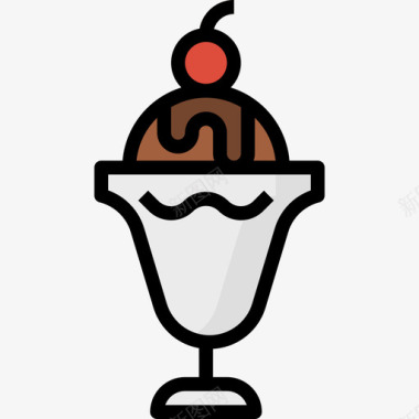 冰淇淋食品70原色图标图标