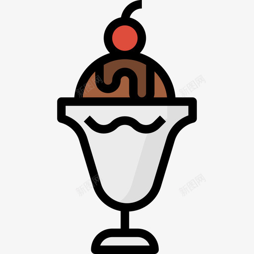 冰淇淋食品70原色图标svg_新图网 https://ixintu.com 冰淇淋 原色 食品70