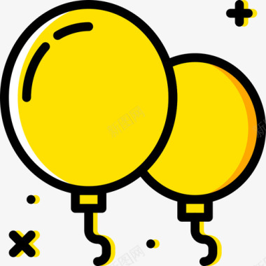 气球派对31黄色图标图标