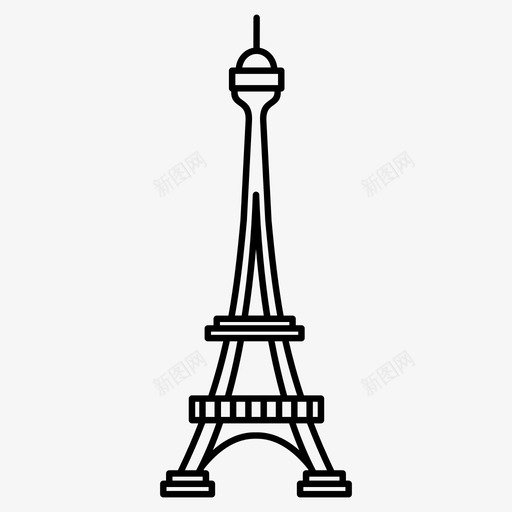 埃菲尔铁塔建筑现代图标svg_新图网 https://ixintu.com 地标和结构 埃菲尔铁塔 巴黎 建筑 现代 纪念碑