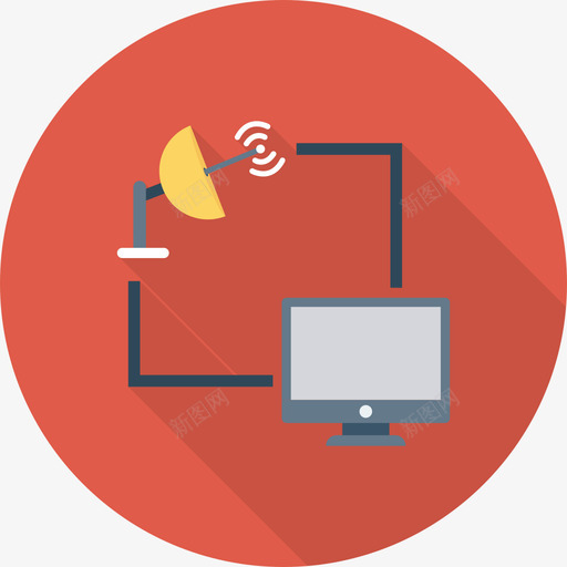 卫星连接网络和通信2圆形图标svg_新图网 https://ixintu.com 卫星连接 圆形 网络和通信2
