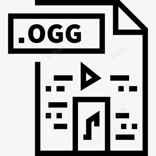 Ogg文件25线性图标svg_新图网 https://ixintu.com Ogg 文件25 线性