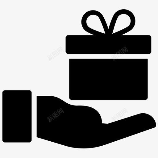 礼品盒篮子包装礼物图标svg_新图网 https://ixintu.com 包装礼物 百万富翁习惯字形图标 礼品盒 篮子