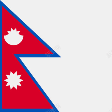 尼泊尔方形国家简单旗帜图标图标