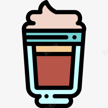 Frappe咖啡店39线性颜色图标图标