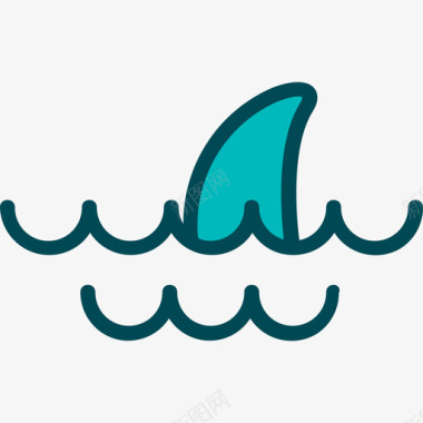 鲨鱼潜水6线形颜色图标图标