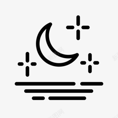 夜午夜月亮图标图标