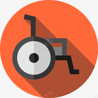轮椅床和早餐7公寓图标图标
