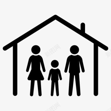 家庭家庭保险住房图标图标