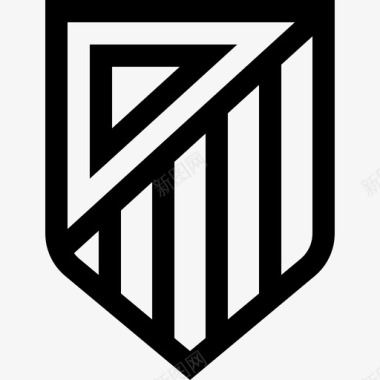 马德里竞技足球盾牌3直线型图标图标