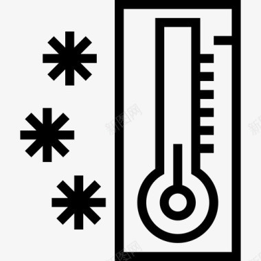 温度计天气100线性图标图标