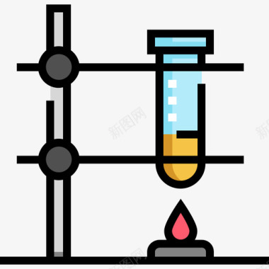 烧瓶化学10线性颜色图标图标