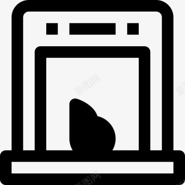 烟囱家具和家居3线性图标图标