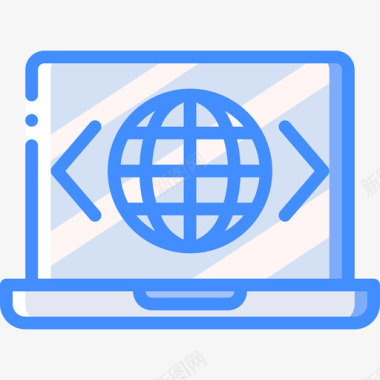 笔记本电脑网络开发8蓝色图标图标