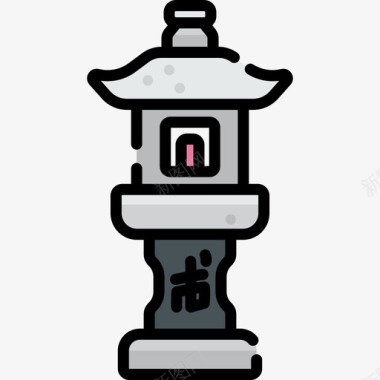 灯笼日本22线颜色图标图标