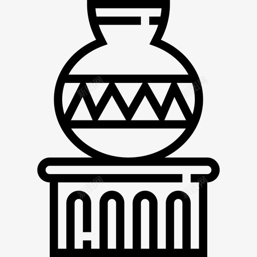 花瓶博物馆元素线性图标svg_新图网 https://ixintu.com 博物馆元素 线性 花瓶