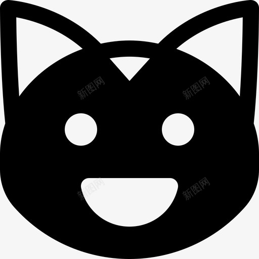 猫表情3填充图标svg_新图网 https://ixintu.com 填充 猫 表情3