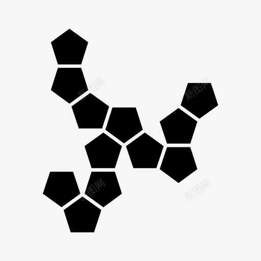 十二面体网骰子平面图标svg_新图网 https://ixintu.com 几何学 十二面体网 平面 形状 柏拉图体 骰子