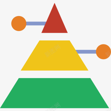金字塔营销5扁平图标图标