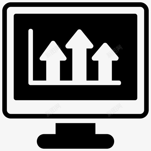 网页分析电脑网络统计图标svg_新图网 https://ixintu.com 成长黑客字形图标 流量统计 电脑 网站分析 网站排名 网络统计 网页分析