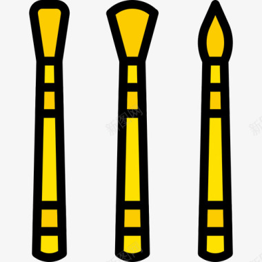 画笔艺术5黄色图标图标