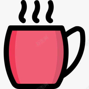 茶杯数字营销40线颜色图标图标