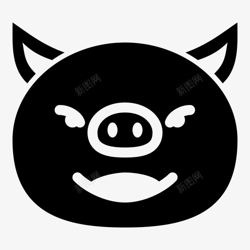 猪动物肉图标svg_新图网 https://ixintu.com 动物 宠物 小猪 猪 猪脸 肉